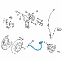 OEM Kia Soul Brake Rear Hose, Left Diagram - 58737B2300