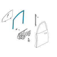 OEM 2005 Hyundai Elantra Run-Front Door Window Glass LH Diagram - 82530-2D000