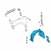 OEM 2022 Toyota Camry Fender Liner Diagram - 53805-06261