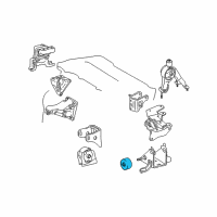 OEM 2010 Toyota Corolla Side Mount Bracket Damper Diagram - 12351-37120