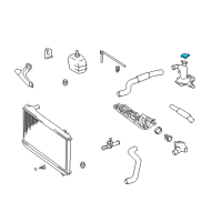 OEM Toyota Camry Water Outlet Cap Diagram - 16401-62090