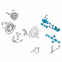 OEM Kia Sorento Rear Wheel Brake Assembly, Left Diagram - 58210C6000