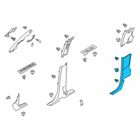 OEM 2019 Ford Ranger Lower Pillar Trim Diagram - KB3Z-2652018-AB