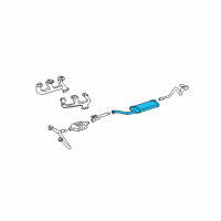 OEM 1996 GMC C3500 Muffler Asm-Exhaust (W/ Exhaust Pipe & Tail Pipe)*Marked Print Diagram - 15739181