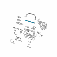 OEM 2008 Cadillac DTS Sealing Strip-Front Side Door Window Inner Diagram - 15807083