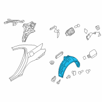 OEM 2009 Hyundai Genesis Rear Wheel Guard Assembly, Left Diagram - 86821-3M100