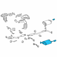 OEM 2010 Toyota Avalon Muffler W/Tailpipe Diagram - 17440-0P012