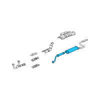 OEM 2001 Acura MDX Muffler Set, Exhaust Diagram - 18030-S3V-A02