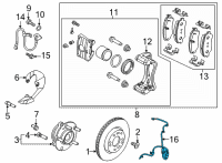 OEM Hyundai Ioniq 5 SENSOR ASSY-WHEEL SPEED, LH Diagram - 58930-GI100