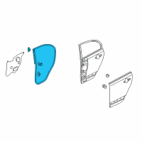 OEM 2007 Honda Civic Weatherstrip, L. RR. Door Diagram - 72850-SNE-A01