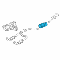 OEM Chevrolet Silverado 2500 Exhaust Muffler Assembly (W/ Exhaust Pipe & Tail Pipe) Diagram - 10376413