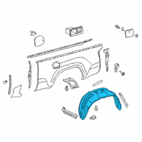 OEM 2018 Toyota Tacoma Wheelhouse Liner Diagram - 65638-04070