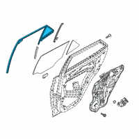 OEM Hyundai Venue Run-RR Dr Window Glass, RH Diagram - 83541-K2000