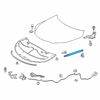 OEM 2020 Lexus RX350 Hood Support Assembly Diagram - 53440-0E070