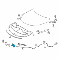 OEM 2019 Lexus RX450h Hood Lock Assembly Diagram - 53510-0E130