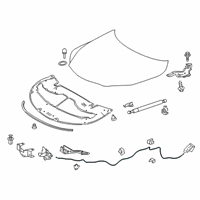 OEM 2020 Lexus RX350 Cable Assembly, Hood Loc Diagram - 53630-48101