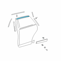 OEM 2015 Toyota Venza Upper Molding Diagram - 75763-0T010