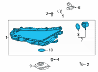 OEM Lexus IS300 Unit, Headlamp W/Gas Diagram - 81145-53A00