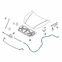 OEM Hyundai Accent Cable Assembly-Hood Latch Release Diagram - 81190-1R000