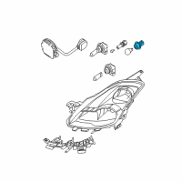 OEM 2012 Nissan Versa Headlamp Socket Assembly Diagram - 26243-9B91B