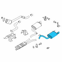 OEM Ford Mustang Rear Muffler Diagram - JR3Z-5230-FD