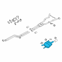 OEM 2012 BMW 535i GT Rear Muffler Left Diagram - 18-30-7-646-927