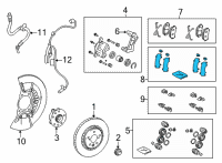 OEM 2019 Lexus RX450hL Shim Kit, Anti Squeal, Front Diagram - 04945-48150