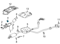 OEM Acura MDX Rubber, Exhaust Mounting Diagram - 18215-TYA-A11
