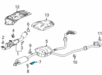 OEM Acura MDX Bracket Mounting, Exhaust Diagram - 18282-TYA-A00