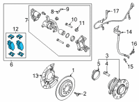 OEM 2022 Hyundai Sonata Rear Disc Brake Pad Kit Diagram - 58302-L1A00