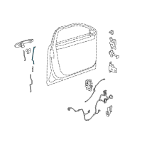 OEM Buick Lucerne Rod Asm-Front Side Door Outside Handle Diagram - 15821676