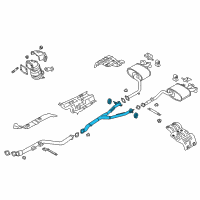 OEM 2018 Kia Stinger Center Muffler Assembly Diagram - 28650J5010