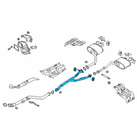 OEM 2020 Kia Stinger Center Muffler Assembly Diagram - 28650J5010