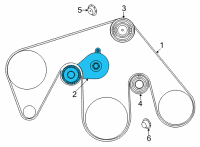 OEM 2022 Nissan Frontier Tensioner Assy-Auto Diagram - 11955-9BT0A