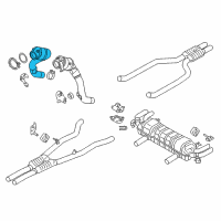 OEM 2013 BMW 550i GT xDrive Passenger Exhaust Pipe Diagram - 18-32-7-645-440