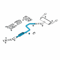 OEM Kia Forte Center Muffler Assembly Diagram - 28650M7900