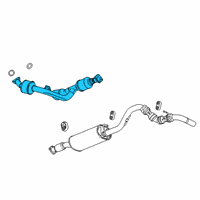 OEM Chevrolet Express 2500 Warm Up 3Way Catalytic Convertor Assembly (W/ Exhaust Pip Diagram - 84296974