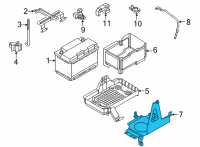 OEM 2021 Nissan Rogue Bracket-Battery Mounting Diagram - 64866-6RA0A
