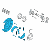 OEM Kia Rear Brake Assembly, Left Diagram - 584103E500