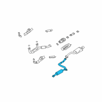 OEM Nissan Maxima Exhaust, Sub Muffler Assembly Diagram - 20300-3Y300