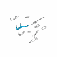 OEM 2000 Nissan Maxima Exhaust Tube Assembly, Front Diagram - 20020-3Y400