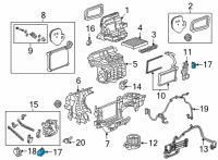 OEM 2021 Chevrolet Corvette Temperature Door Actuator Diagram - 13547355