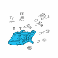 OEM 2011 Lexus RX450h Headlamp Unit Assembly, Left Diagram - 81170-48750