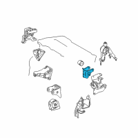 OEM Toyota Matrix Rear Mount Bracket Diagram - 12321-0T060
