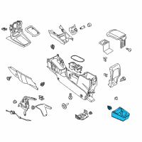 OEM 2014 Ford Fiesta Rear Cup Holder Diagram - D2BZ-58045A76-AB