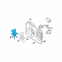 OEM Toyota Sienna Fan Blade Diagram - 16361-0A150