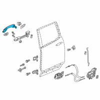 OEM Honda Ridgeline Handle Complete Left, Rear Diagram - 72681-T2A-C71