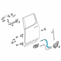 OEM 2018 Honda Ridgeline Cable, Right Rear Door Lock Diagram - 72633-T6Z-A01