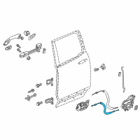 OEM 2022 Honda Ridgeline Cable, Rear Inside Handle Diagram - 72631-T6Z-A01