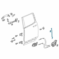 OEM 2022 Honda Ridgeline Rod Set, L. RR. Door Latch Diagram - 72653-T6Z-305